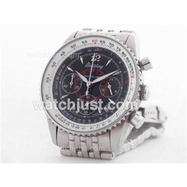 Breitling Montbrillant Working Chronograph Black Dial-Lady Size