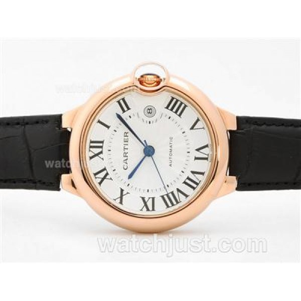Cartier Ballon Bleu de Cartier Rose Gold Automatic with White Dial