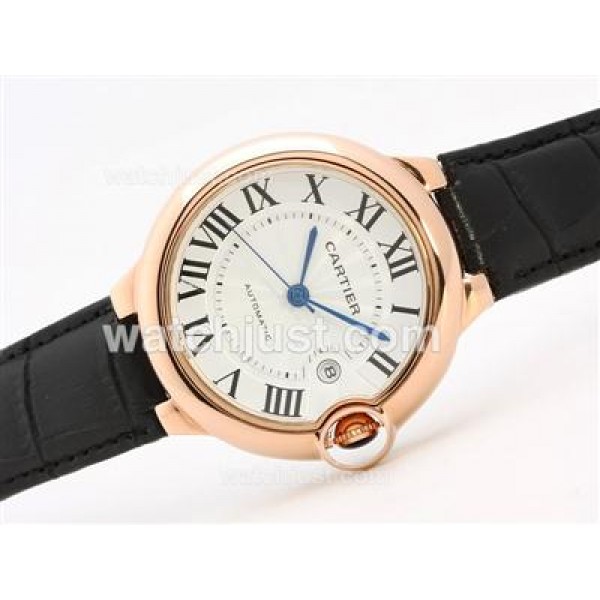 Cartier Ballon Bleu de Cartier Rose Gold Automatic with White Dial