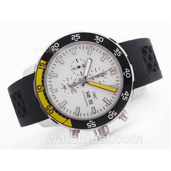 IWC Aquatimer Working Chronograph White Dial with Orange/Black Bezel