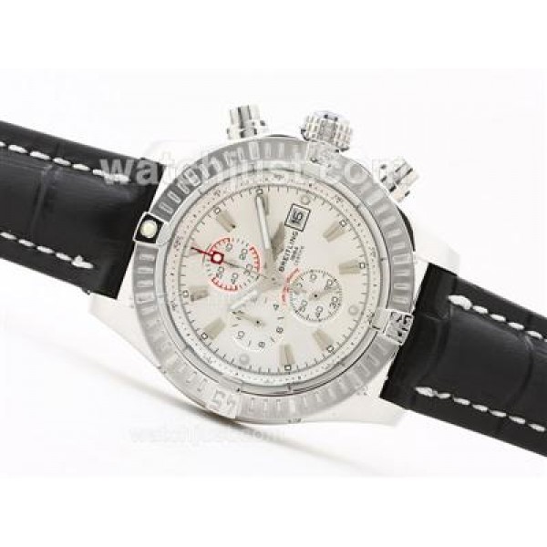 Breitling Super Avenger Working Chronograph with White Dial-Stick Marking
