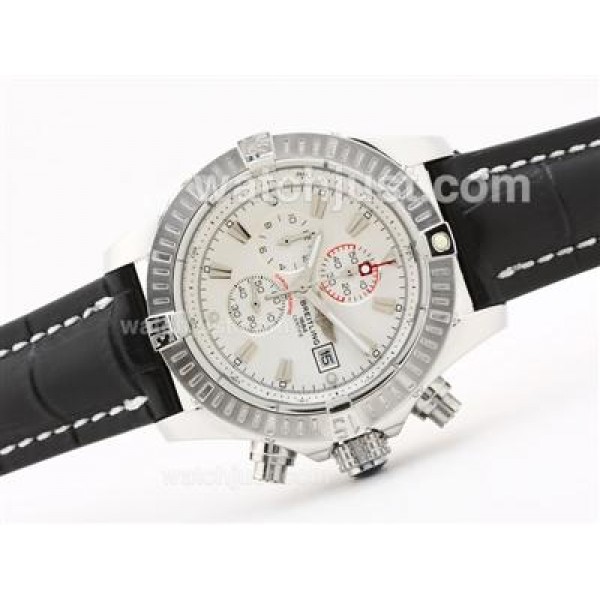 Breitling Super Avenger Working Chronograph with White Dial-Stick Marking