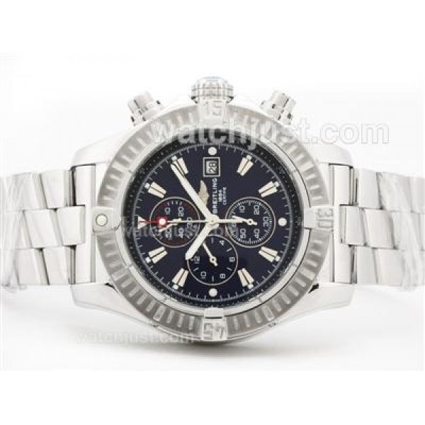 Breitling Super Avenger Working Chronograph with Blue Dial-Stick Marking S/S