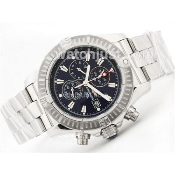 Breitling Super Avenger Working Chronograph with Blue Dial-Stick Marking S/S