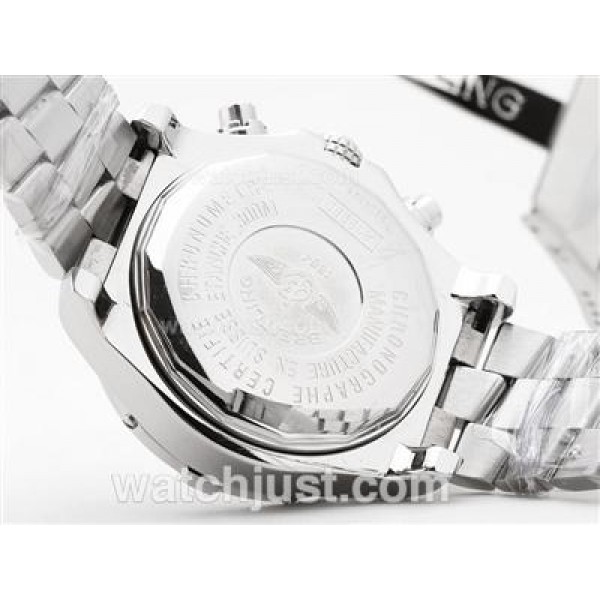 Breitling Super Avenger Working Chronograph with Blue Dial-Stick Marking S/S