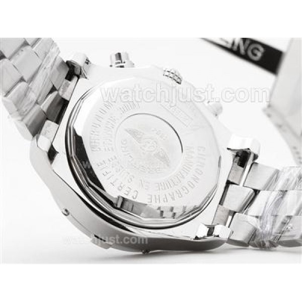 Breitling Super Avenger Working Chronograph with White Dial-Stick Marking S/S