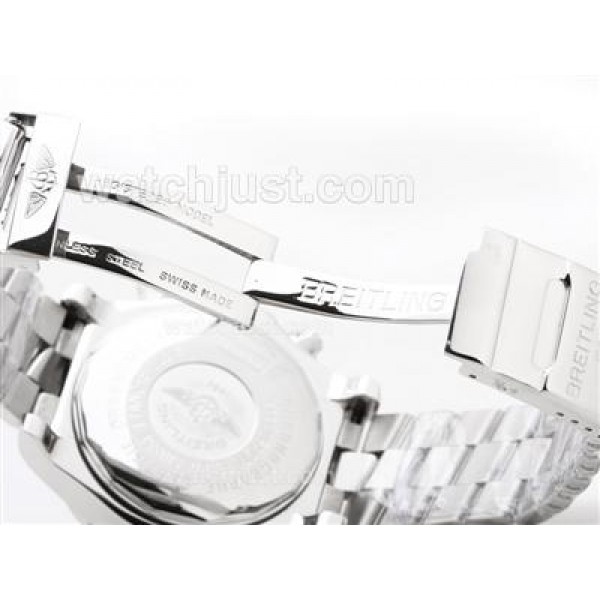 Breitling Super Avenger Working Chronograph with White Dial-Stick Marking S/S