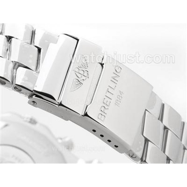 Breitling Super Avenger Working Chronograph with White Dial-Stick Marking S/S
