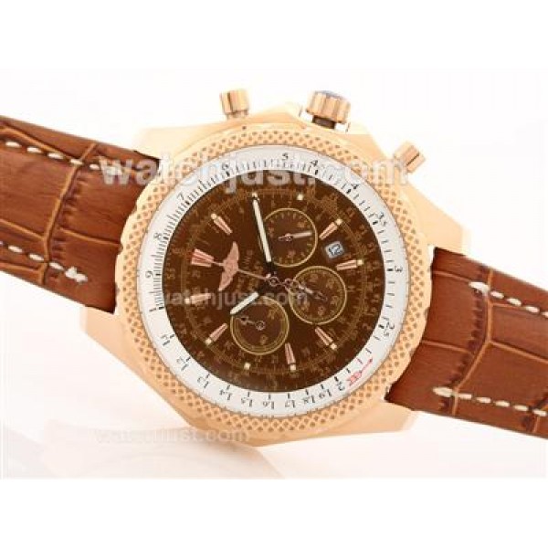 Breitling For Bentley Working Chronograph Rose Gold Case Brown Dial