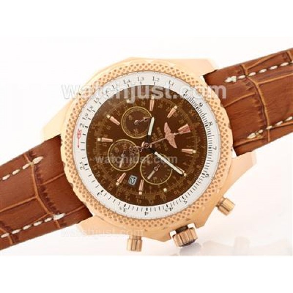Breitling For Bentley Working Chronograph Rose Gold Case Brown Dial