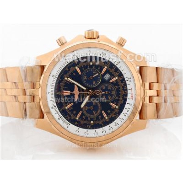 Breitling For Bentley Motors T Working Chronograph Rose Gold Case with Blue Dial