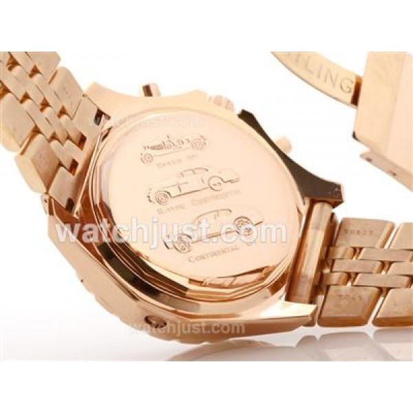 Breitling For Bentley Motors T Working Chronograph Rose Gold Case with Blue Dial