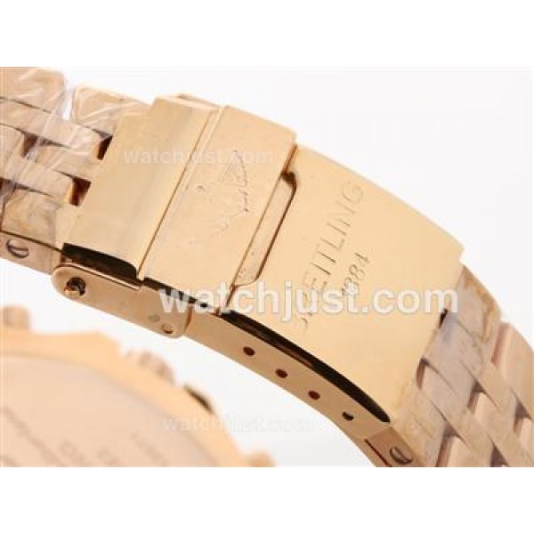 Breitling For Bentley Motors T Working Chronograph Rose Gold Case with Blue Dial