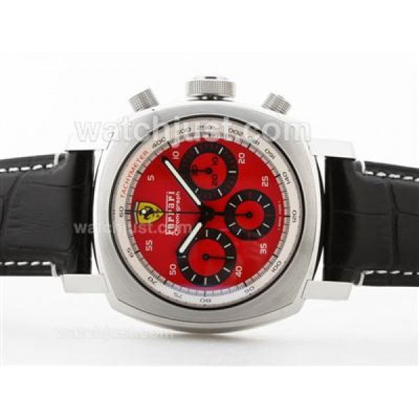 Panerai Farrari Scuderia FER00028 Chronograph Swiss Valjoux 7750 Movement with Red Dial