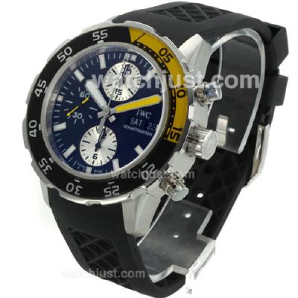 IWC Aquatimer Swiss Valjoux 7750 Movement with Yellow/Black Bezel-Rubber Strap