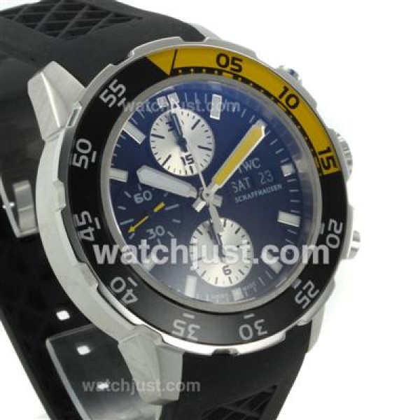 IWC Aquatimer Swiss Valjoux 7750 Movement with Yellow/Black Bezel-Rubber Strap