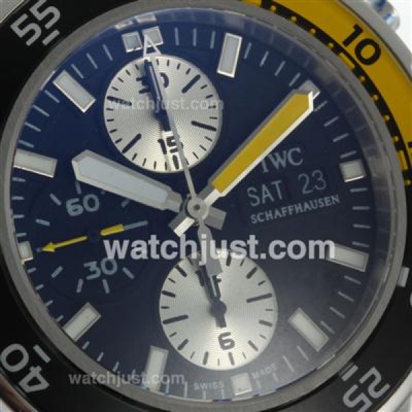 IWC Aquatimer Swiss Valjoux 7750 Movement with Yellow/Black Bezel-Rubber Strap