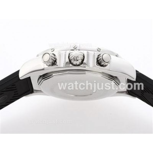 Breitling Chronomat B01 Working Chronograph with Black Dial-Roman Marking-Rubber Strap