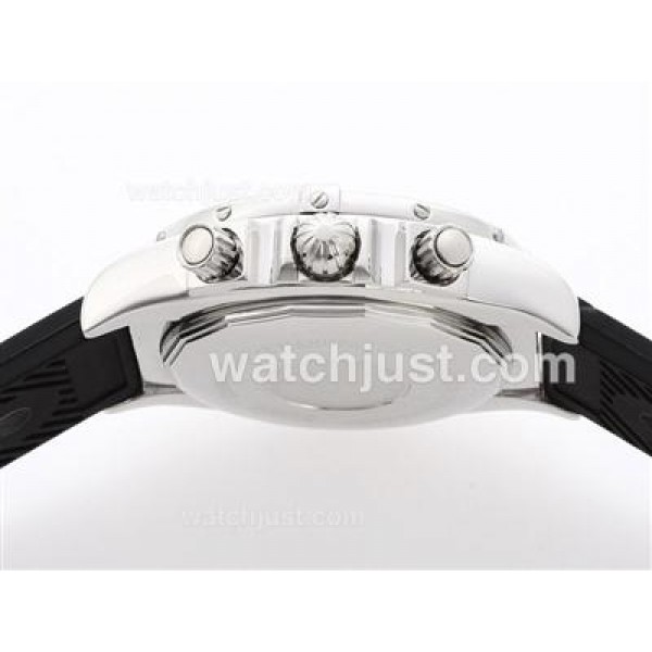 Breitling Chronomat B01 Working Chronograph with Blue Dial-Stick Marking-Rubber Strap