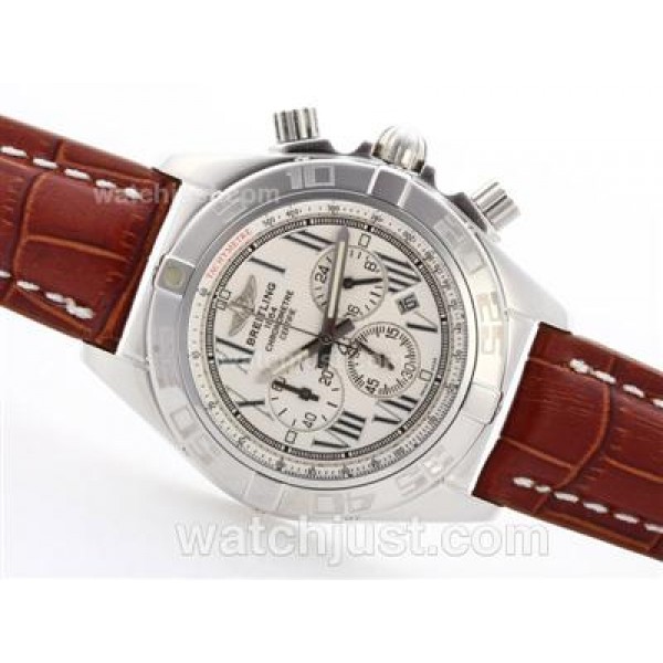 Breitling Chronomat B01 Working Chrono with White Dial-Roman Marking