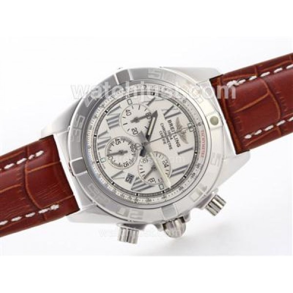 Breitling Chronomat B01 Working Chrono with White Dial-Roman Marking