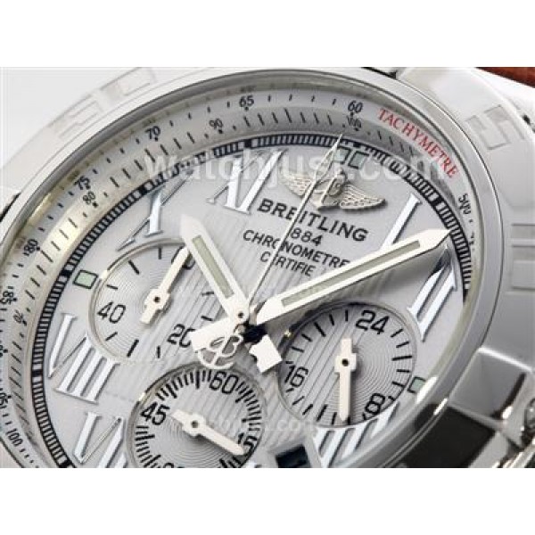 Breitling Chronomat B01 Working Chrono with White Dial-Roman Marking