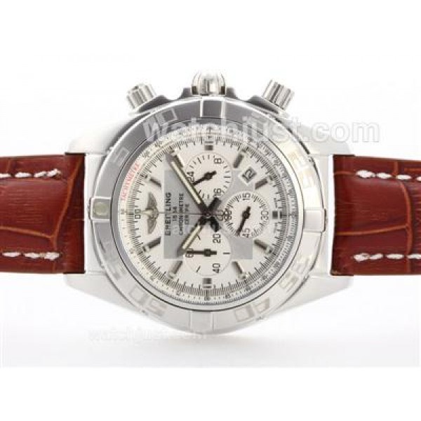 Breitling Chronomat B01 Working Chrono with White Dial-Stick Marking