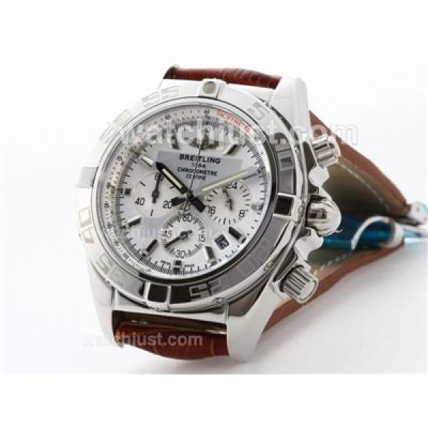 Breitling Chronomat B01 Working Chrono with White Dial-Stick Marking