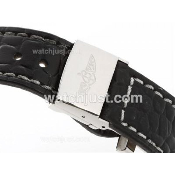 Breitling Leather Strap with Deployant Buckle - 24mm