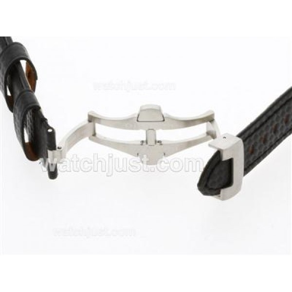 Panerai Carbon Fibre Style Leather Strap with Deployant Buckle-24mm