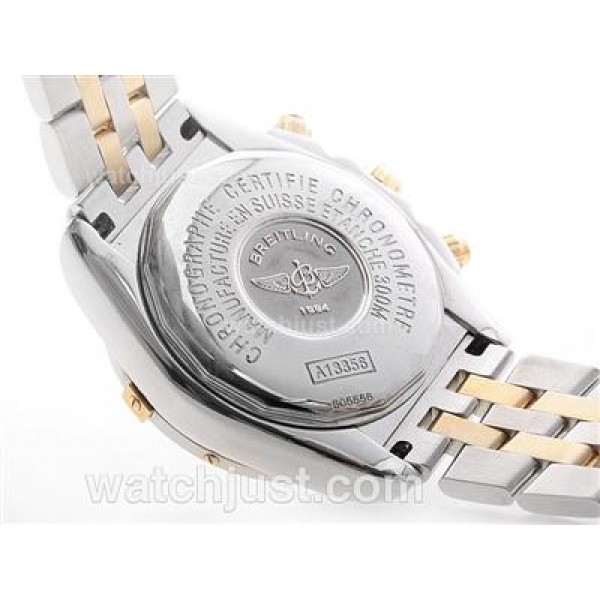 Breitling Chronomat Evolution Chrono Swiss Valjoux 7750 Movement Two Tone with Roman Marking-Black