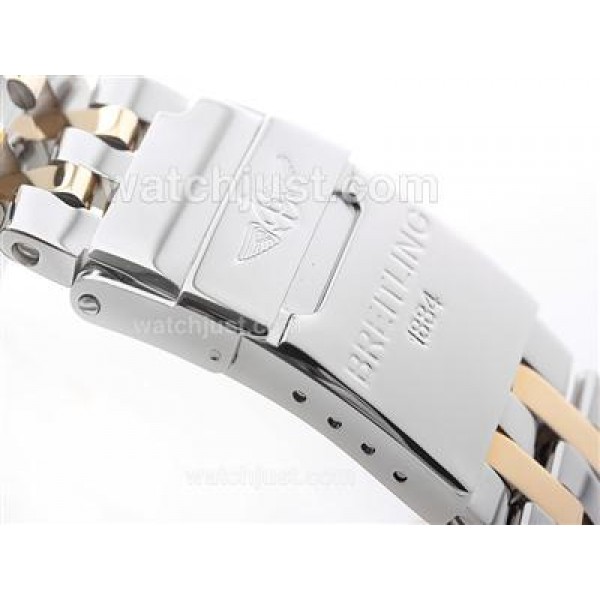 Breitling Chronomat Evolution Chrono Swiss Valjoux 7750 Movement Two Tone with Roman Marking-Black
