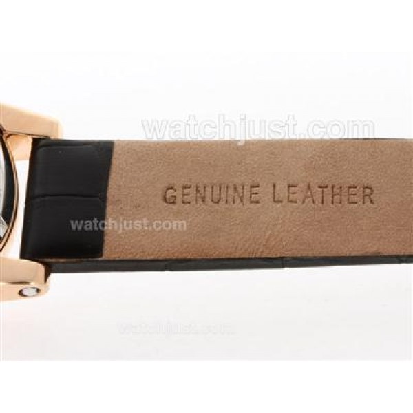 Montblanc Classic Flyback Automatic Rose Gold Case with Black Dial -Leather Strap
