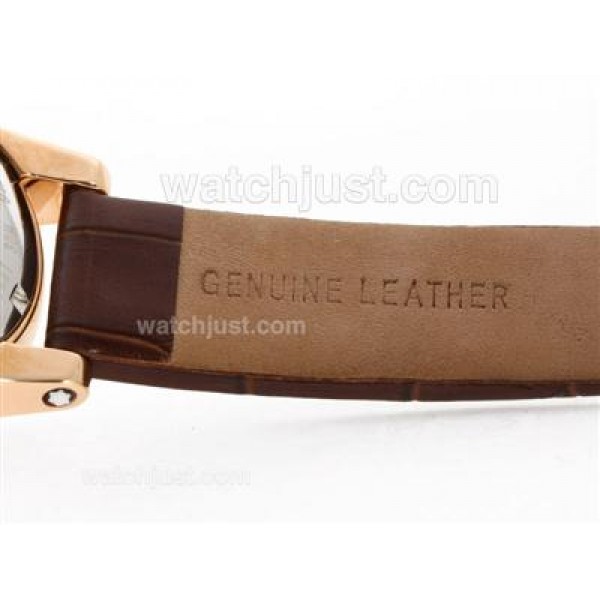 Montblanc Classic Flyback Automatic Rose Gold Case with White Dial - Leather Strap