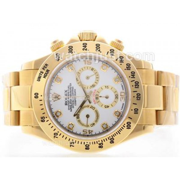UK 40 MM Perfect Rolex Daytona 116508 White Dials Men Replica Watches 