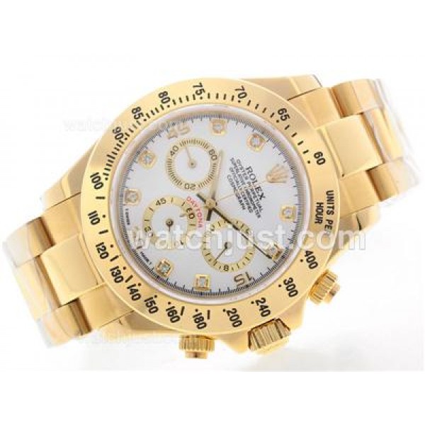 UK 40 MM Perfect Rolex Daytona 116508 White Dials Men Replica Watches 