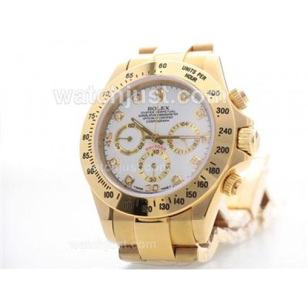 UK 40 MM Perfect Rolex Daytona 116508 White Dials Men Replica Watches 