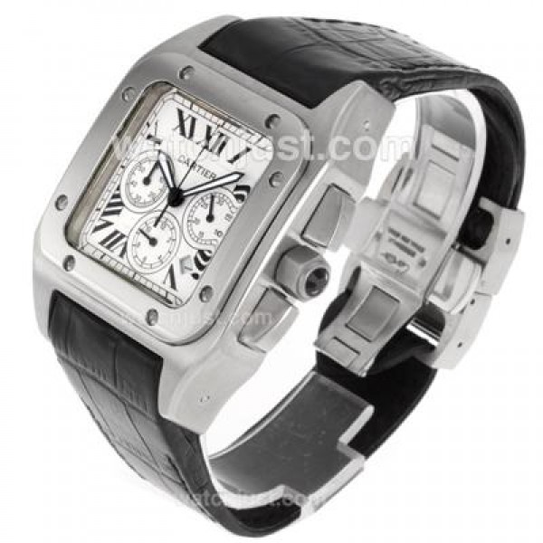 Cartier Santos 100 Working Chronograph-Same Structure As 7750-High Quality
