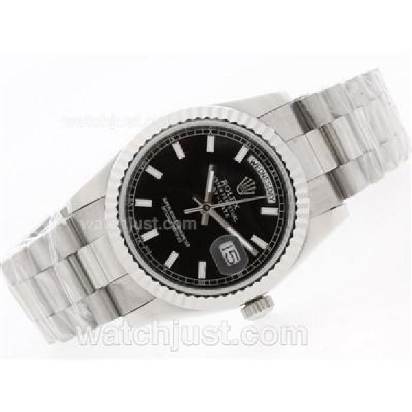 Best 1:1 Rolex Day-Date Fake Watches With Black Dials For Men