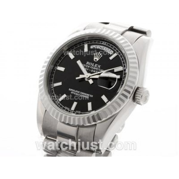Best 1:1 Rolex Day-Date Fake Watches With Black Dials For Men