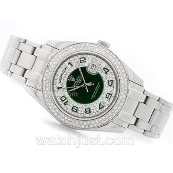 Best Quality Rolex Day-Date Masterpiece Fake Watches With Green & Diamonds Dials For Sale