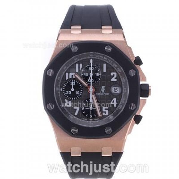 UK Swiss Made Replica Audemars Piguet Royal Oak Offshore Chrono Swiss Valjoux 7750 Movement Rose Gold Case-Sec@12