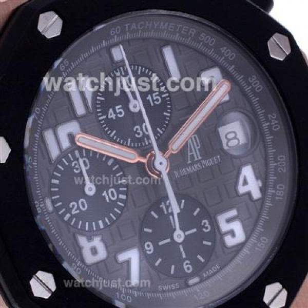 UK Swiss Made Replica Audemars Piguet Royal Oak Offshore Chrono Swiss Valjoux 7750 Movement Rose Gold Case-Sec@12