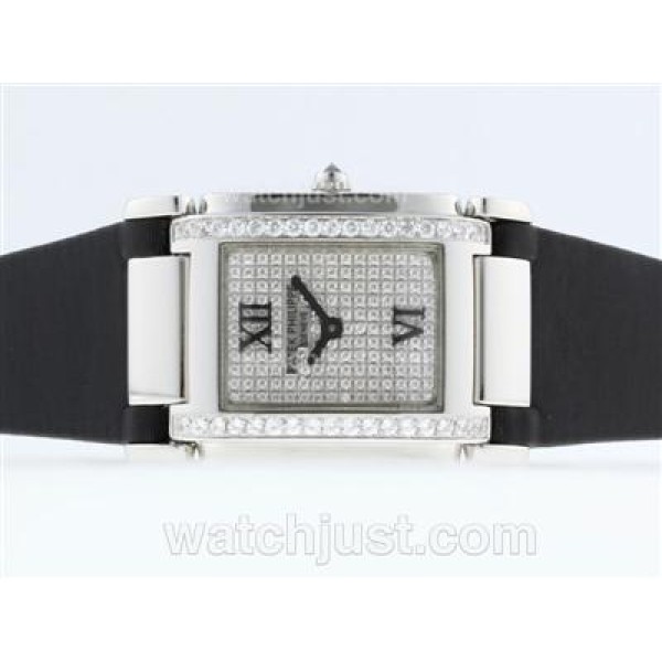 Patek Philippe Twenty-4 Hours Swiss ETA Movement with Diamond Bezel and Dial-Lady Size
