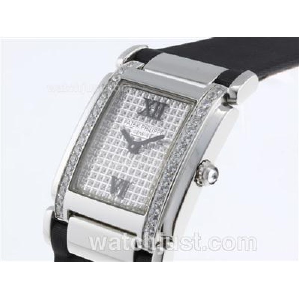 Patek Philippe Twenty-4 Hours Swiss ETA Movement with Diamond Bezel and Dial-Lady Size