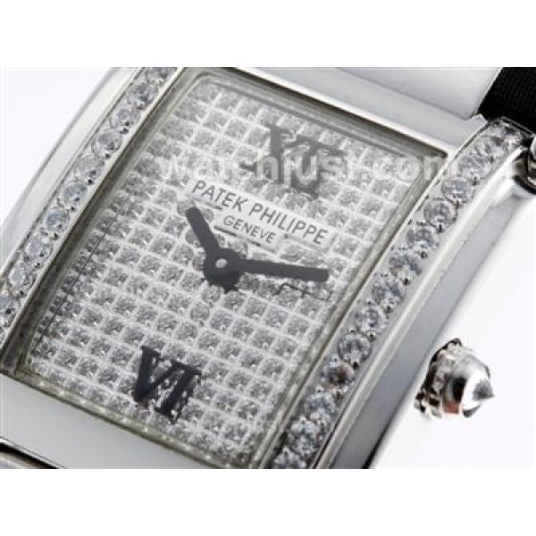 Patek Philippe Twenty-4 Hours Swiss ETA Movement with Diamond Bezel and Dial-Lady Size