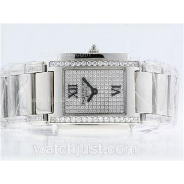 Patek Philippe Twenty-4 Hours Swiss ETA Movement with Diamond Marking and Dial S/S-Lady Size