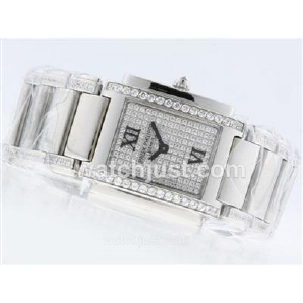 Patek Philippe Twenty-4 Hours Swiss ETA Movement with Diamond Marking and Dial S/S-Lady Size