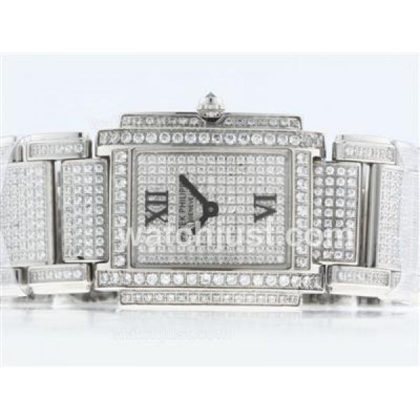 Patek Philippe Twenty-4 Hours Swiss ETA Movement with Full Diamond-Lady Size