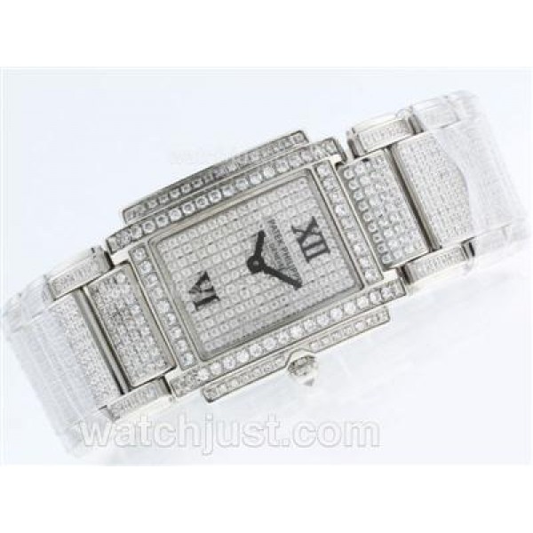 Patek Philippe Twenty-4 Hours Swiss ETA Movement with Full Diamond-Lady Size